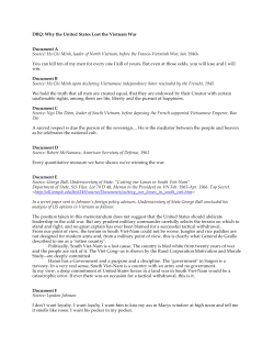 DBQ: Why the United States Lost the Vietnam War Document A