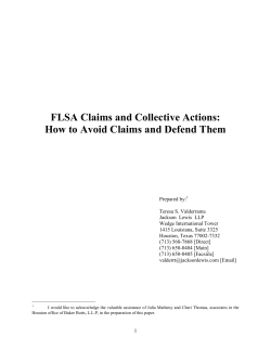 FLSA Claims and Collective Actions