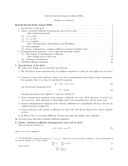 Solving Second Order Linear ODEs Table of contents Solving