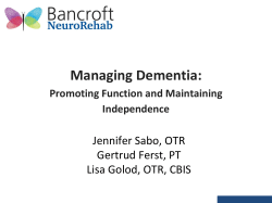 Managing Dementia