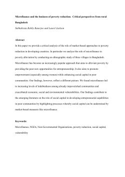 Microfinance and the business of poverty reduction: Critical