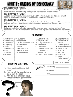 unit 1: origins of democracy
