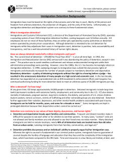 Immigration Detention Backgrounder