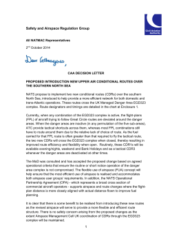 proposed introduction new upper air conditional routes over the