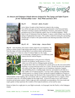 NAC Amazon and Galapagos Itinerary