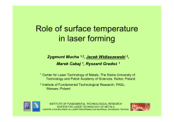 Role of surface temperature in laser forming
