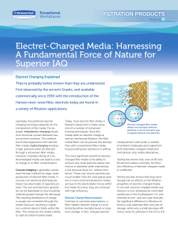 Electret-Charged Media: Harnessing A Fundamental Force of