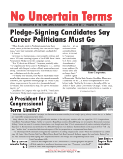 Pledge-Signing Candidates Say Career Politicians Must Go