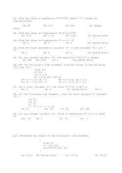 Q1. Find the value of expression "2**3**2", where `**` stands for
