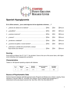 Spanish Hypoglycemia - Stanford Patient Education Research Center