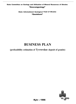 Business Plan -Tyrovskoe Granite Deposit - BRAMA