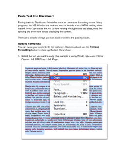 Paste Text Into Blackboard
