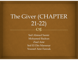 The giver (CHAPTER 21-22)