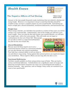 January 2017 Fad Diets - Catholic Mutual Group