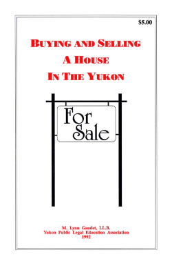 Buying and Selling a House - Yukon Public Legal Education
