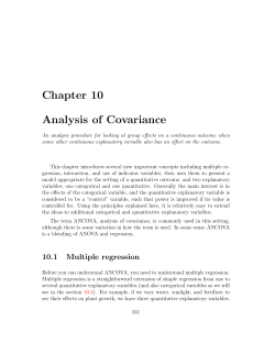 Chapter 10 Analysis of Covariance