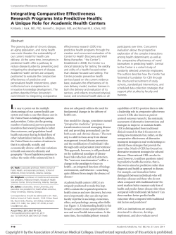 A Unique Role for Academic Health Centers