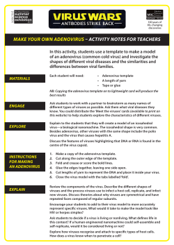 MAKE YOUR OWN ADENOVIRUS &ndash; ACTIVITY NOTES