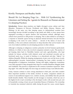 Kirrilly Thompson and Bradley Smith Should We Let Sleeping Dogs