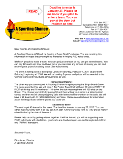 COME JOIN THE FUN - A Sporting Chance