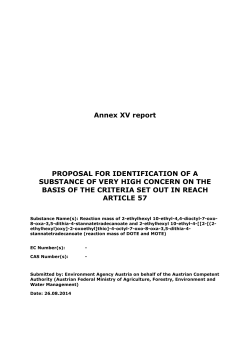 Annex XV report PROPOSAL FOR IDENTIFICATION OF A