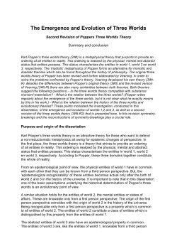 The Emergence and Evolution of Three Worlds