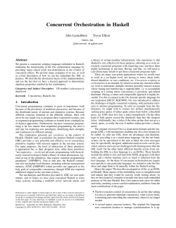 Concurrent Orchestration in Haskell
