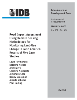 Road Impact Assessment Using Remote Sensing - Terra-i