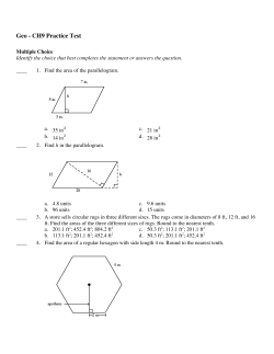 Geo - CH9 Practice Test