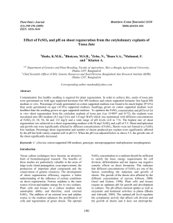 Effect of FeSO4 and pH on shoot regeneration from the cotyledonary