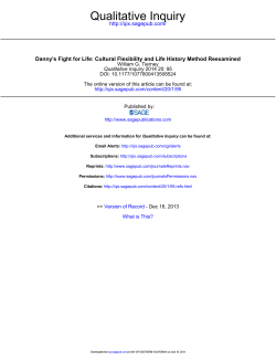 Danny`s fight for life : Cultural flexibility and life history method re