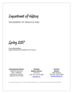 Spring 2017 Course Descriptions Upper