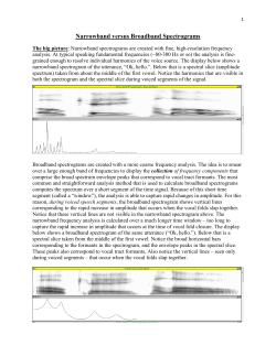 Narrowband versus Broadband Spectrograms