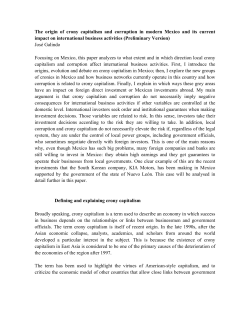 The origin of crony capitalism and corruption in modern Mexico and