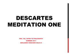 Descartes, Meditation One