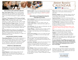 EDUCATION AND SUPPORT GROUPS CANCER EDUCATION