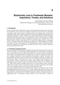 Biodiversity Loss in Freshwater Mussels: Importance