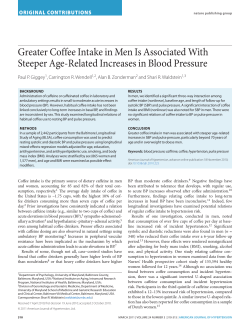 Greater Coffee Intake in Men Is Associated With Steeper Age