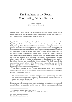 The Elephant in the Room: Confronting Petrie`s Racism
