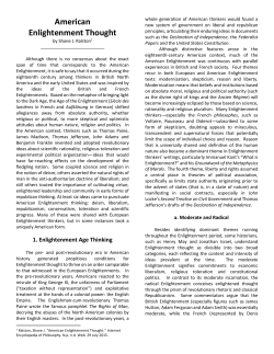 American Enlightenment Thought