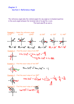 Chapter 3 Section 1--Reference Angle