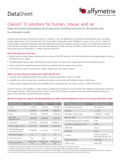 Clariom D solutions - Thermo Fisher Scientific