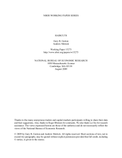NBER WORKING PAPER SERIES HAIRCUTS Gary B. Gorton