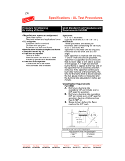 Specifications - UL Test Procedures