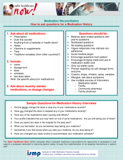 Medication Reconciliation How to ask questions for a
