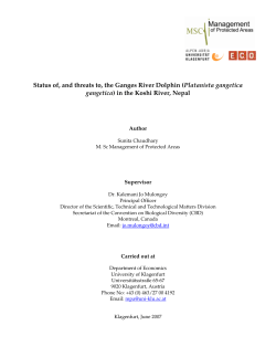 Status of, and threats to, the Ganges River Dolphin (Platanista