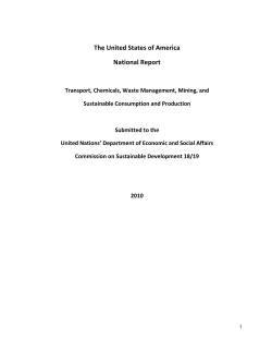 The United States of America National Report
