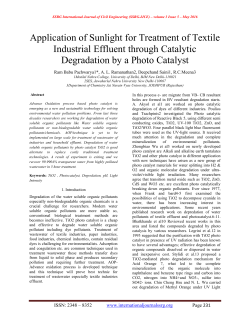 Application of Sunlight for Treatment of Textile