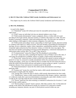 Connecticut UCCJEA