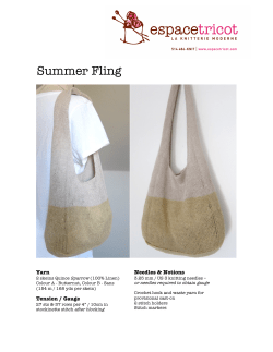 Summer Fling - Espace Tricot Blog